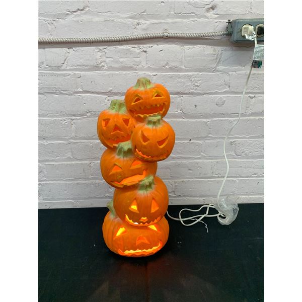 Trademaster 1995 Pumpkin Halloween Decoration Lamp 17"