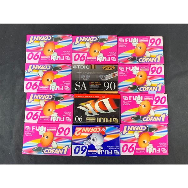 Lot of 12 Brand New BLANK Cassette Tapes