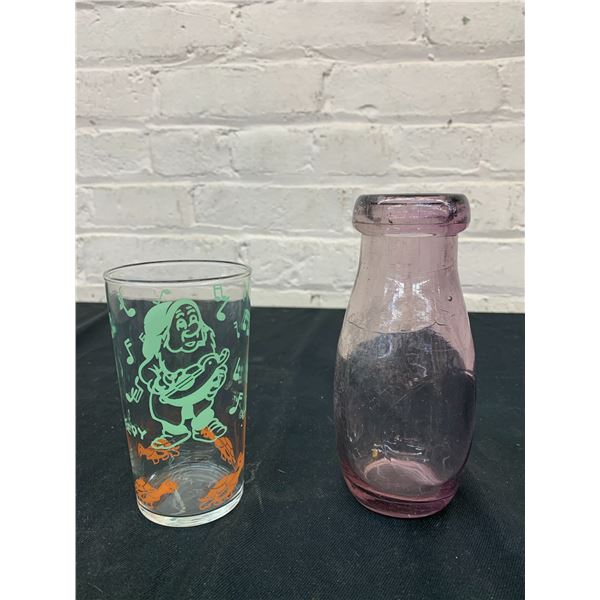 Libbey circa 1930s Snow White Cup, Purple Glass Vintage Antique Bottle