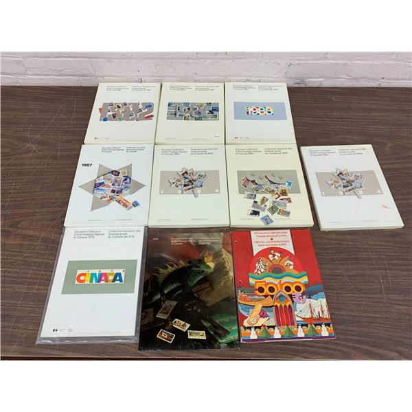 10 Souvenir Collection of Postage Stamps Canada Booklets Ranging From 1975-1990