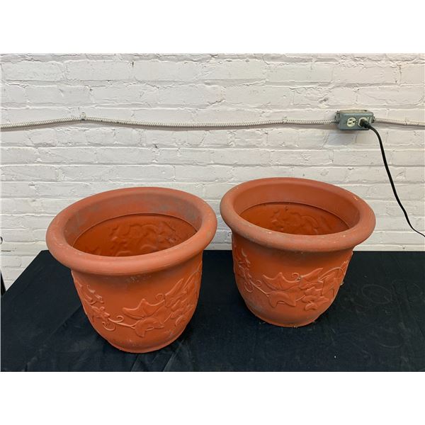 Pair of Large Plastic Plant Pots 15" Tall, 16" diameter on top