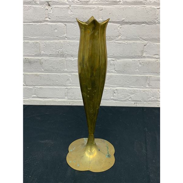 Vintage Solid Brass Made in India Tall 17" Vase