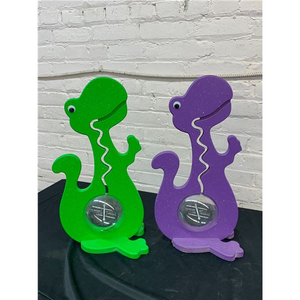 Pair of Dinosaur Interactive Piggy Banks Coin Banks