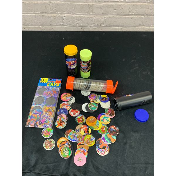 Lot of Assorted Vintageb POGS Collectible Chips
