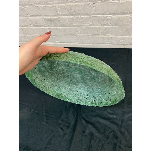 Vintage Spaghetti Fixture Shade, Green *as is* 16" diameter