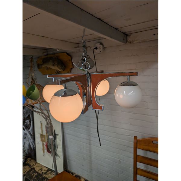 Vintage Brutalist 4 Bulb Mid Century Modern Fixture