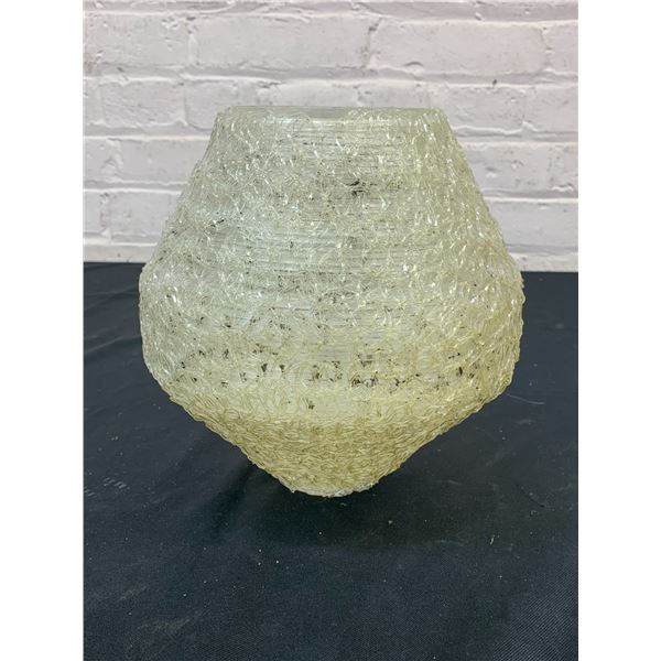 Vintage Spaghetti Lamp Shade 10" tall 8.5" diameter white.