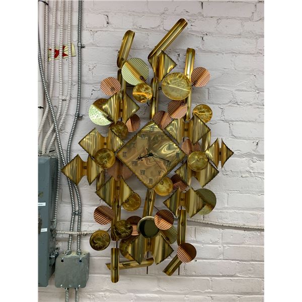 LARGE Vintage MCM Blow Torch Art Wall Clock 3ft tall