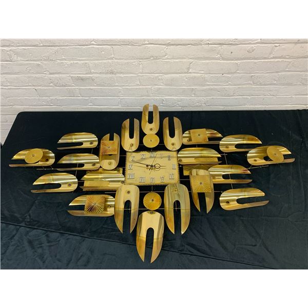 LARGE Vintage MCM Blow Torch Art Wall Clock, Metal Craft 4ft long