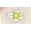 Image 1 : 2.54 gram Certified Silver Peridot gemstone Ring ($1,856 Appraisal)