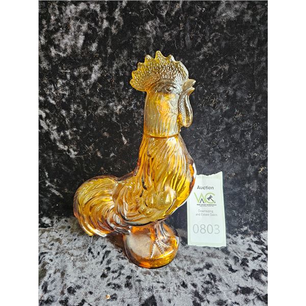 Amber Glass Rooster Decanter A