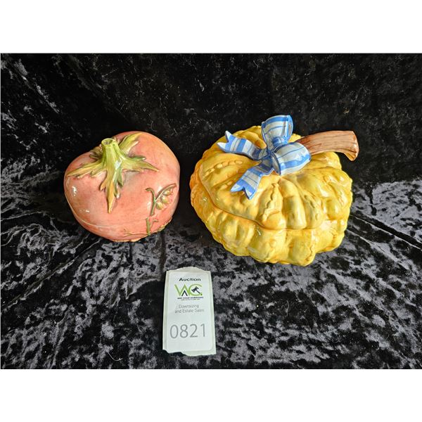 Covered Ceramic Pumpkins A