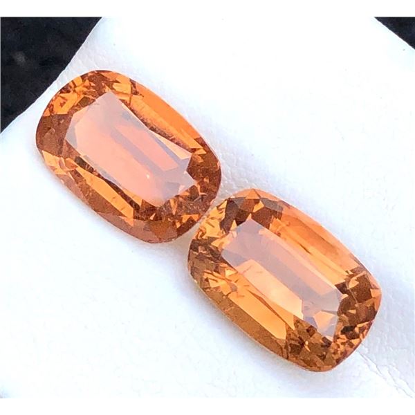 11.95 ct Certified Untreated Imperial Topaz gemstone pair ($19,717 Appraisal)