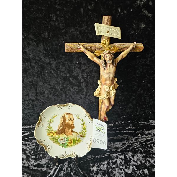Crucified Jesus On Cross & Plate A