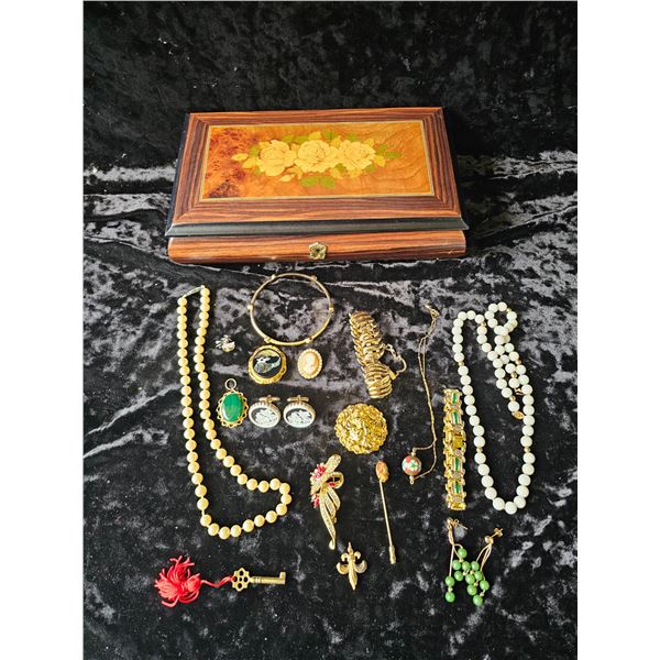 Quality Costume Jewelry in Jewelry Box  A