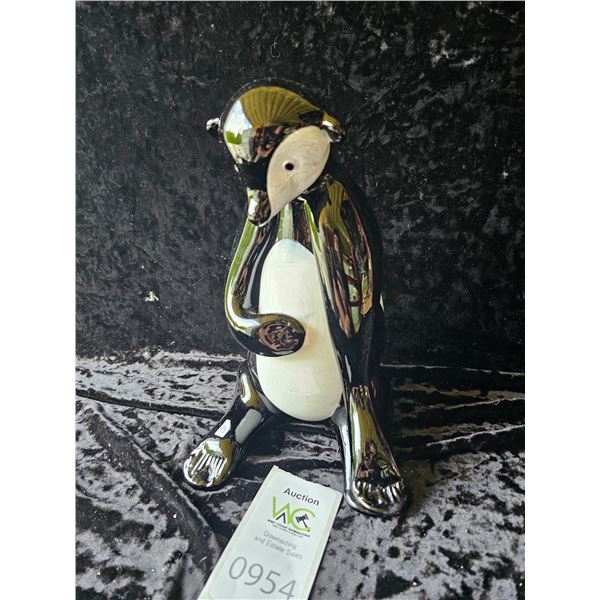 Solid Glass Signed Bear A