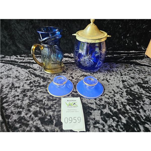 Etched Blue Glass A