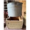 Image 3 : Small Wooden Desk with Pacific Stoneware Co. Crock NO Wooden CrateÂ 