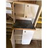 Image 3 : White Wood Shelves and Cabinet with Countertop