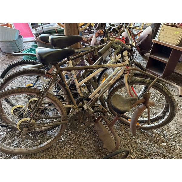Antique Tricycle and Four Bicycles in As-Is Condition