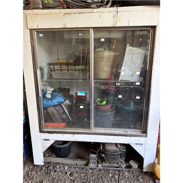 Double Glass Door Cooler Contents Inside not included, Untested