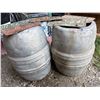 Image 2 : Vintage License Plates with Two Antique Beer Kegs
