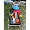 Image 3 : John Deere Wagon with Tyke Trike and Assorted Balls