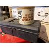 Image 3 : Red Metal Toolbox, Air Tank, and Grease Canister