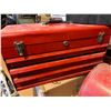 Image 4 : Red Metal Toolbox, Air Tank, and Grease Canister