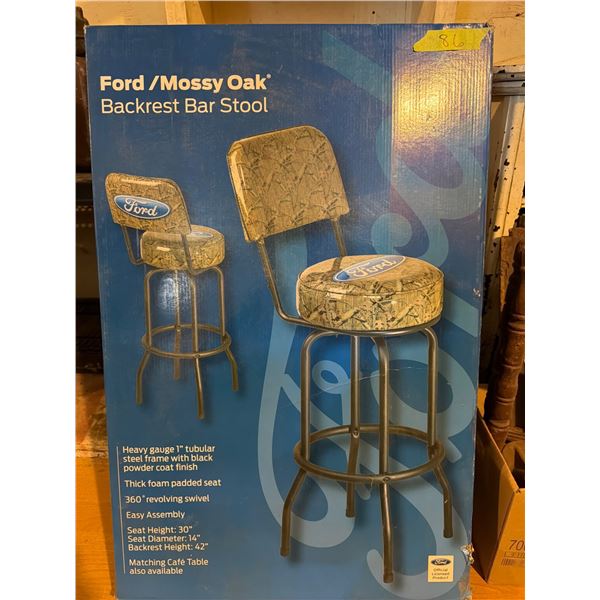New Ford Mossy Oak Backrest Bar Stool with Swivel