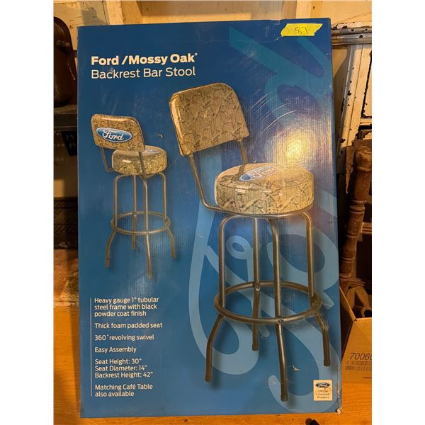 New Ford Mossy Oak Backrest Bar Stool