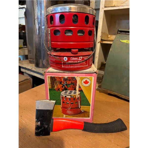 Coleman Quick-Lite Heater Model 518B with Box and Axe