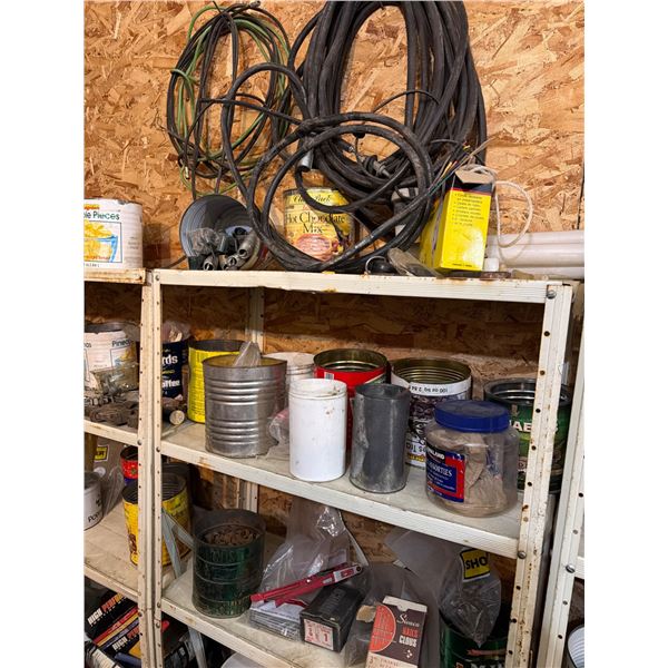 Shelving Unit With Various Workshop Supplies