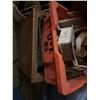 Image 2 : Orange Plastic Bin of Electrical Supplies with Wooden Crate