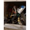 Image 4 : Tools and Hardware in Plastic Tote and Cardboard Box