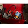 Image 1 : Red Metal Toolbox and Assorted Construction Supplies