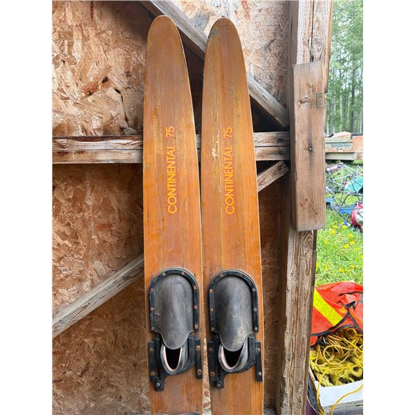 Vintage Continental 75 Wooden Water Skis