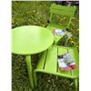 Image 2 : Green Metal Bistro Set with Table and Two Chairs