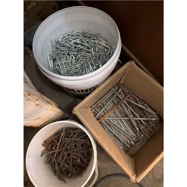 Nails and Fasteners in Buckets and Box