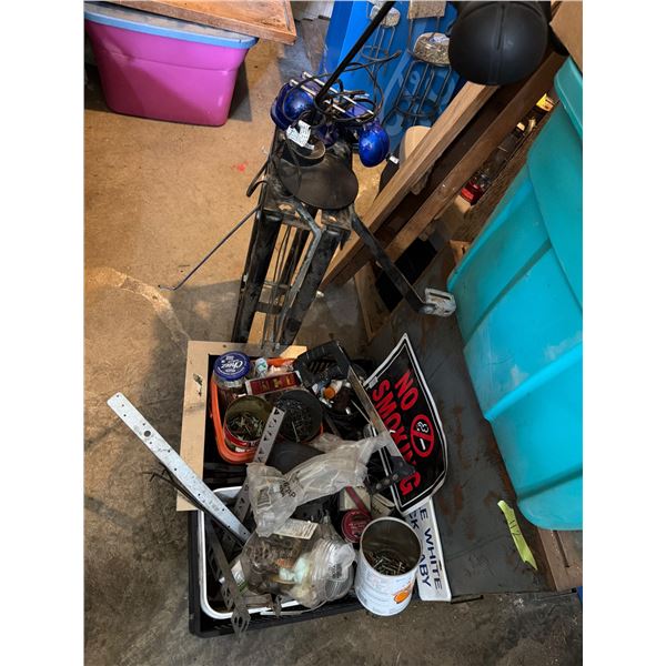Workshop Lot With Lights, Saw Stand, and Hardware
