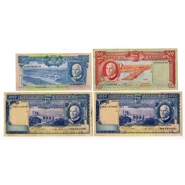 Angola. Banco de Angola, 1962 to 1970, Issued Banknote Quartet.