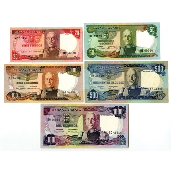 Angola. Banco de Angola, 1972, Issued Banknote Assortment.