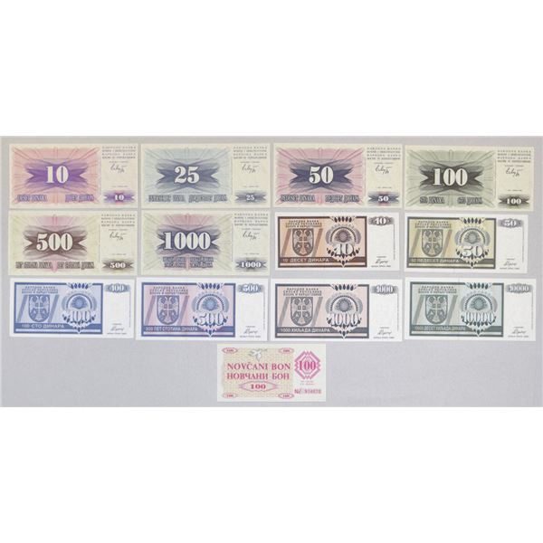 Bosnia-Herzegovina, Various Issuers Assortment of Issued Banknotes, 1992