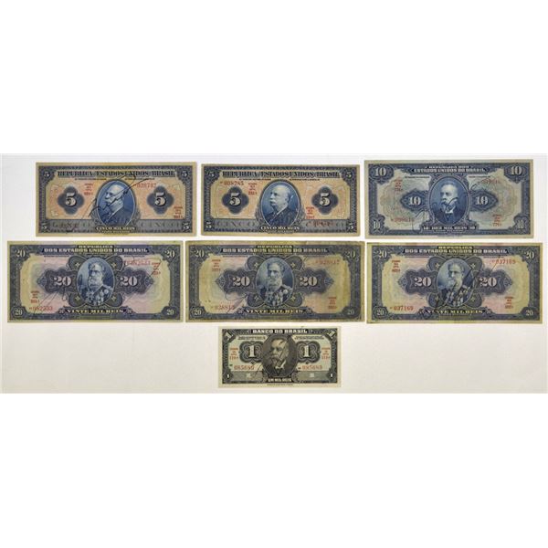 Brazil Republica Dos Estados Unidos do Brasil, L.1923-ND (1931), Issued Banknote Assortment.