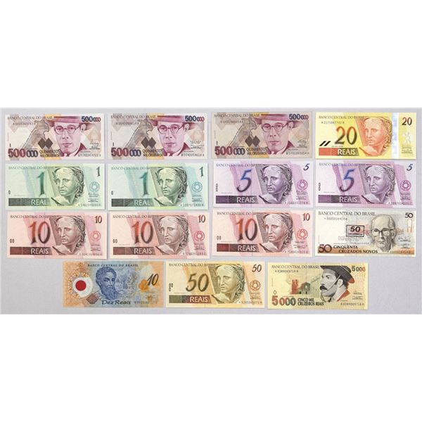 Brazil. Banco Central do Brasil, ND (1990) to ND (2002), Issued Banknote Assortment.