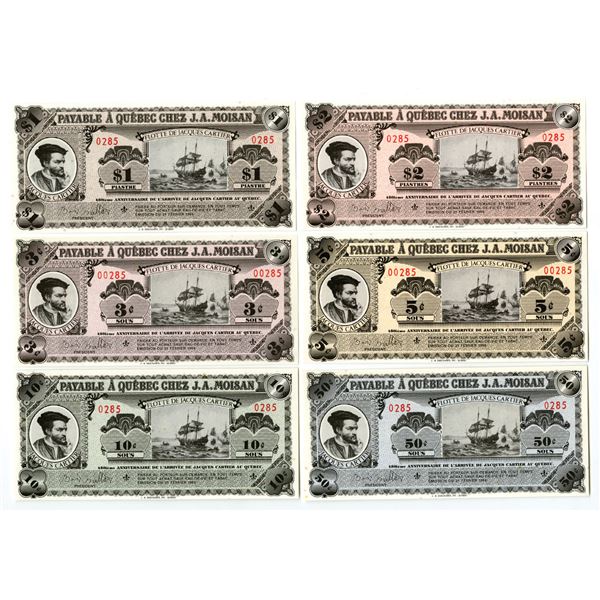 Canada. J.A. Moisan, 1984, Souvenir Scrip Notes.