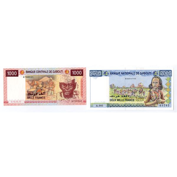 Djibouti. Banque Centrale de Djibouti, ND (2005), Issued Banknote Pair.