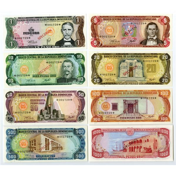 Dominican Republic. Banco Central de la Republica Dominicana, 1978, Specimen Banknote Assortment.