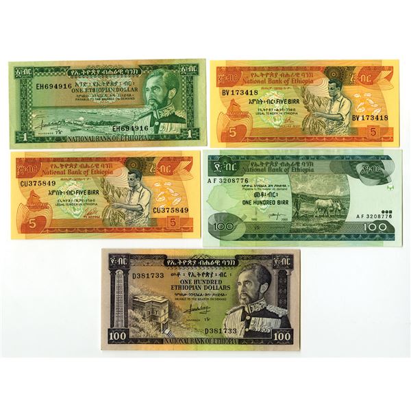 Ethiopia. National Bank of Ethiopia, ND (1966) to L. 1992 (2000), Issued Banknote Assortment.