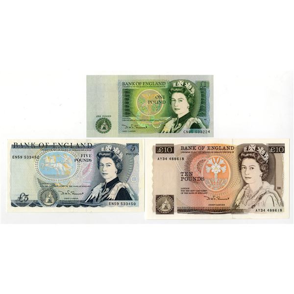 Great Britian. Bank of England, ND (1981-87), Issued Banknote Trio.